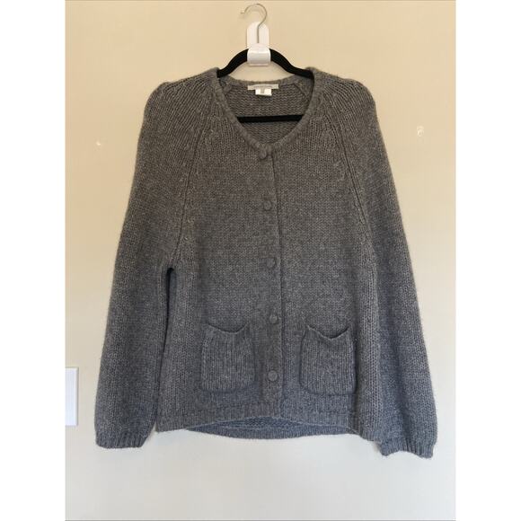 Gerard Darel Gray Grey 100% Cashmere Button Front Knit Cardigan Sweater Womens 2 - Picture 1 of 6